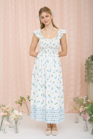 Blu Pepper Floral Smocked Midi Dress
