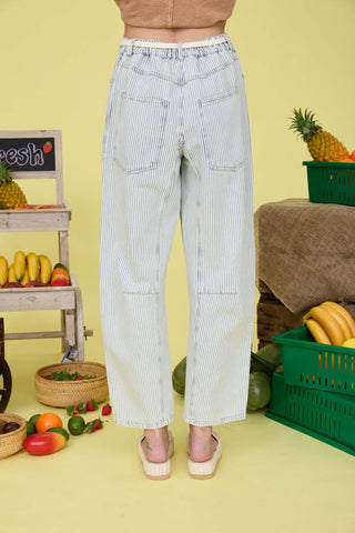 Blu Pepper Eyelet Waist Denim Pants