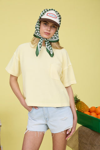 Blu Pepper Ribbed Short Sleeve Top