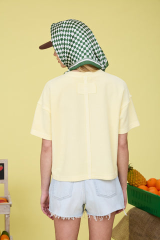 Blu Pepper Ribbed Short Sleeve Top