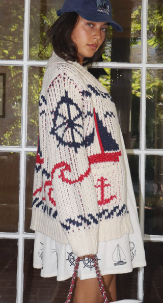Sailboat Chunky Cardigan