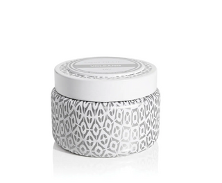 Capri Blue Volcano White Printed Travel Tin Candle