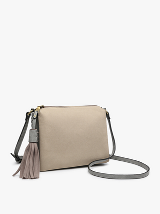 Sabrina Two Tone Crossbody – 3 Compartment Bag | M1918 : Mustard/Brown