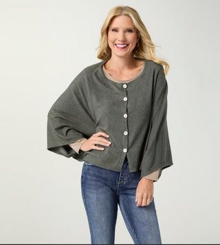 Coco Carmen Brushed Wrap with Buttons