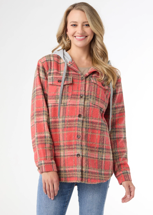 Coco Carmen Hooded Shacket