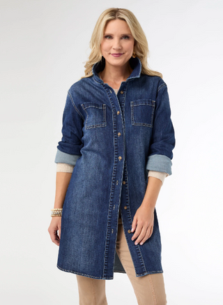 Coco Carmen Button Front Long Shacket