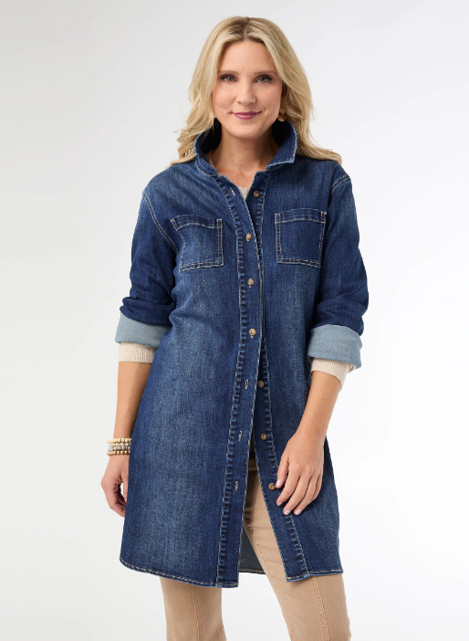 Coco Carmen Button Front Long Shacket