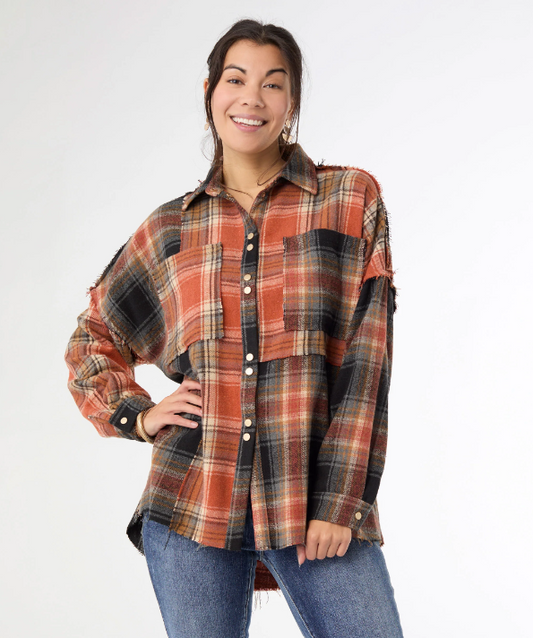 Coco Carmen Raw Trim Flannel