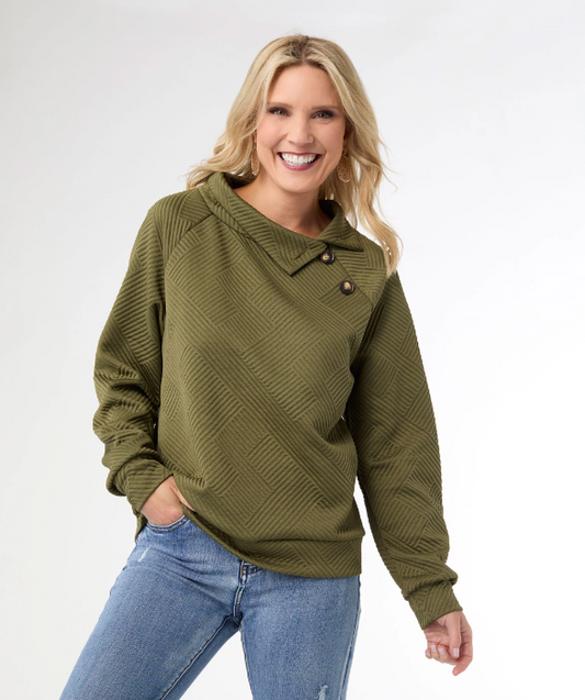 Coco Carmen Quilted Mock Neck