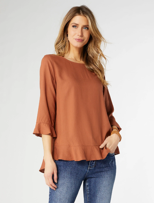 Coco Carmen Ruffle Sleeve Top