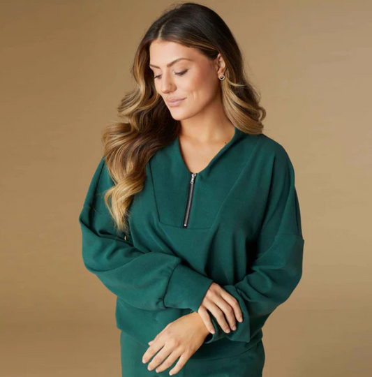 Coco Carmen Smooth Zipper Pullover