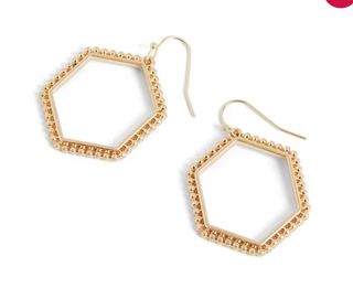 Textured Hexagon Earrings