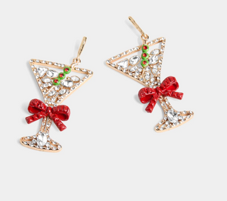 Coco Carmen Holiday Martini Earrings