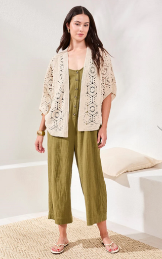 Tribal Crochet 3/4 Sleeve Cardigan