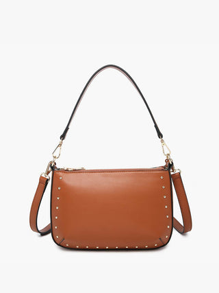 Carmen Studded Crossbody Bag – Shoulder Strap | M2629 : Brown