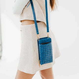 Woven Double Duty Phone Bag Wholesale - NEW COLOR ADDED!: Woven Checkered Coffee