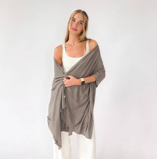 Catalina Cashmere Blend Travel Scarf: Mocha