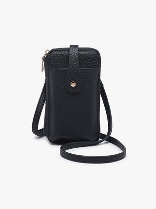 Isla Wallet Crossbody w/ Card Holders & Snap Closure Black