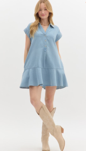 entro denim dress Entro Denim Dress – Urban Bird & Company