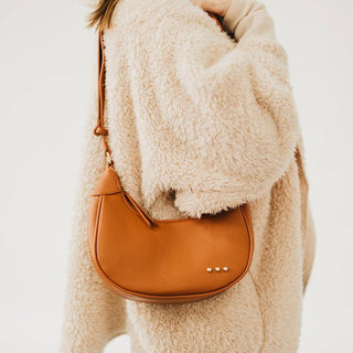Celeste Crescent Shoulder Bag: Burgundy