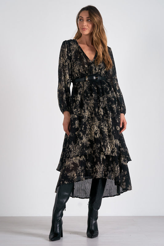 Elan Black and Gold Dress