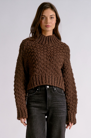 Elan Textured Chocolate Sweater