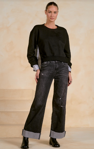 Elan Collared Crewneck Top