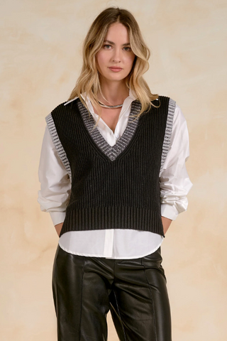 Elan Slate Sleeveless Sweater