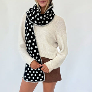 Trudy Polka Dot Scarf: Brown