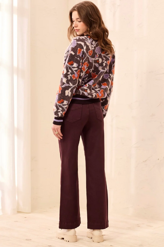 Tribal Wide Leg Pull on Pants Fudge