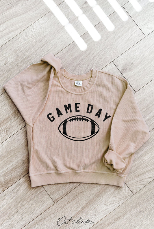 GAME DAY Cropped Thermal Vintage Pullover