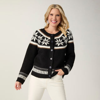 Poinsettia Isle Cardigan - Black S/M