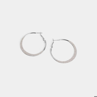 Whispers Sparkle Hoop Earrings - Silver/Silver