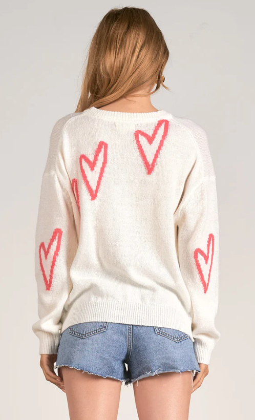 Elan Jules Heart Sweater