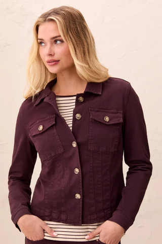 Tribal Button Front Jacket Fudge