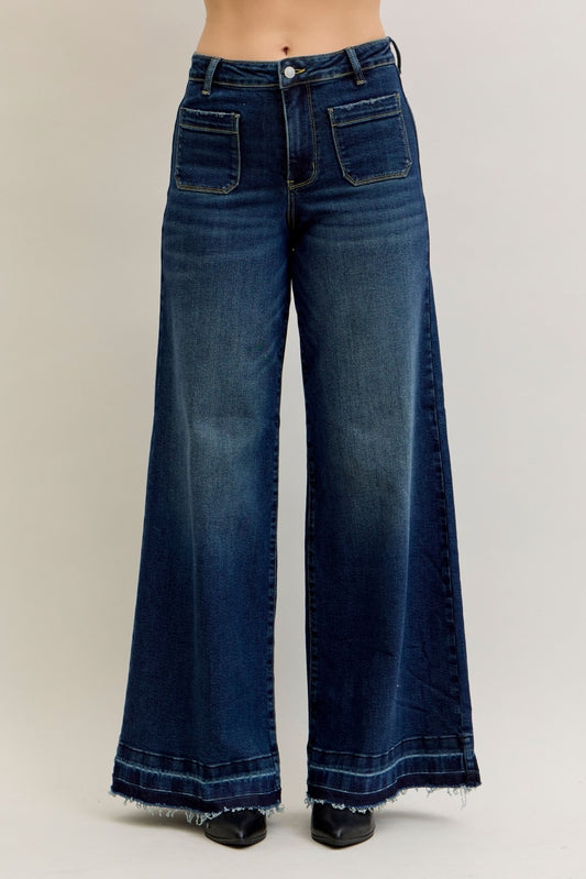 Judy Blue Palazzo Front Pocket Jeans