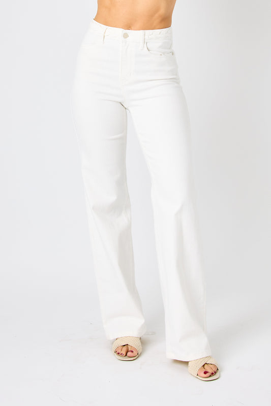 Judy Blue White Wide Leg Jeans