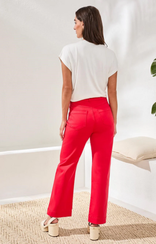 Tribal Kick Flare Pants W Topstitch Pockets