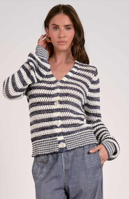 Elan Navy Stripe Sweater