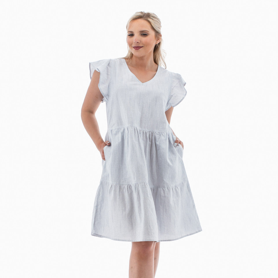 Old Ranch Flutter Sleeve Dress