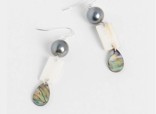 Pearl and Abalone Earrings