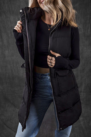 Quilted Long Puffer Vest