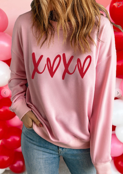 Heart Graphic Valentines Sweatshirt