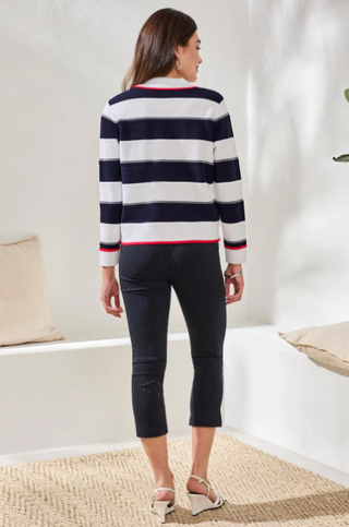 Tribal Button Front Stripe Cardigan