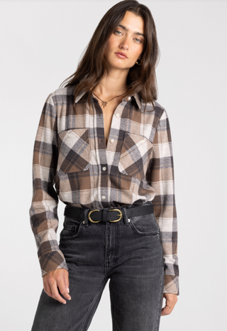 Brown Plaid Button Down Flannel