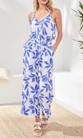 Tribal Button Front Jumpsuit