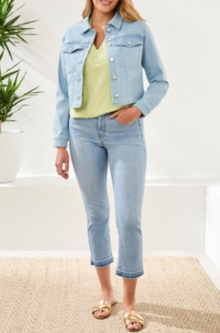 Tribal Crop Denim Jacket