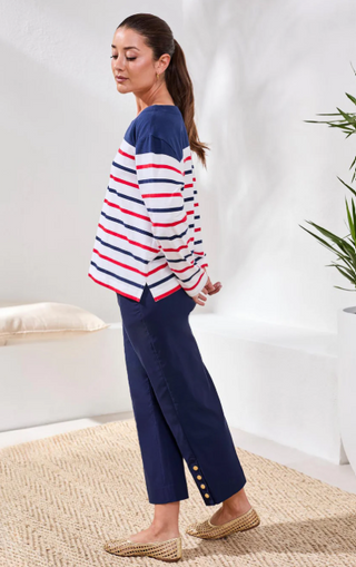 Tribal Wide Leg Carpi Navy