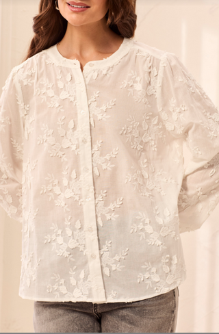 Tribal Button Front Blouse