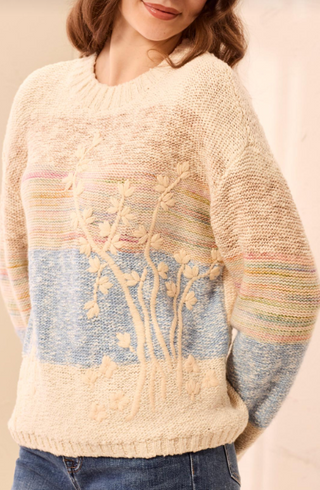 Tribal Floral Knit Sweater